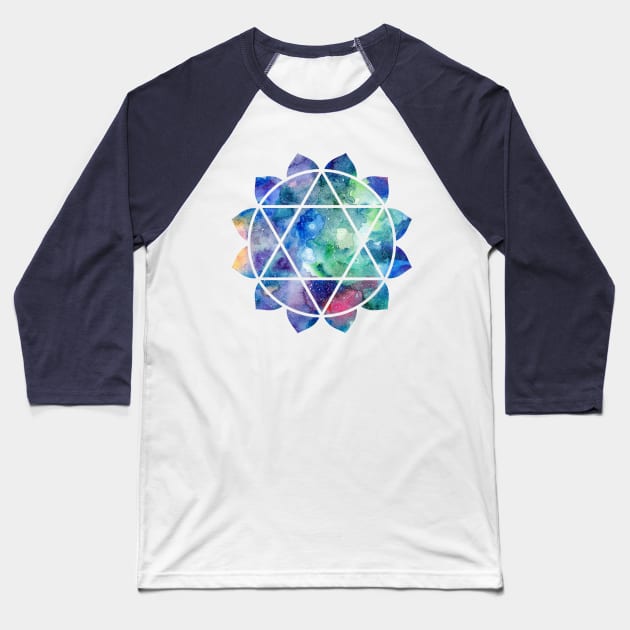 Chakra Anahata Baseball T-Shirt by MarinaDemidova